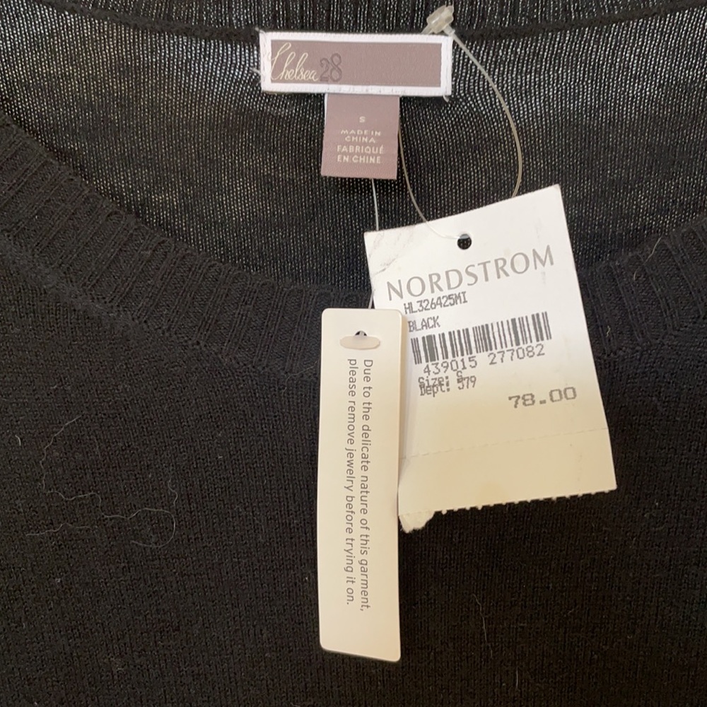 Chelsea 28 blk sweater with faux lace under shirt - Picture 2 of 10